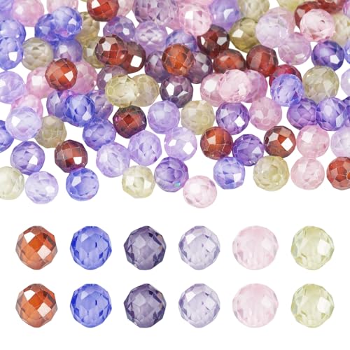 Crafans Facettierte runde Zirkonia-Perlen, 4 mm, Kristall-Mini-Zirkonia, Bastelperlen, 6 Farben, AB-Farben, Schmuckperlen für DIY-Armbänder, Halsketten, Schmuckherstellung, 108 Stück Crafans Facettierte runde Zirkonia-Perlen, 4 mm, Kristall-Mini-Zirkonia, Bastelperlen, 6 Farben, AB-Farben, Schmuckperlen für DIY-Armbänder, Halsketten, Schmuckherstellung, 108 Stück von Crafans