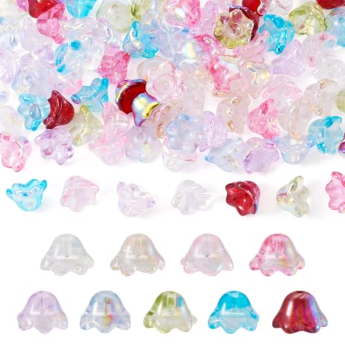 Crafans Glasperlen in 9 Farben, transparent, für Schmuckherstellung, 90 Stück Crafans Glasperlen in 9 Farben, transparent, für Schmuckherstellung, 90 Stück von Crafans