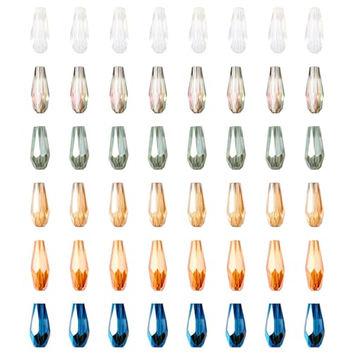 Crafans Glasperlen in Tropfenform, facettiert, galvanisiert, halbplattiert, facettiert, lang, Abstandshalter, Glasperlen, Großpackung für selbstgemachte Halsketten, Ohrringe, Schmuckherstellung, 120 Crafans Glasperlen in Tropfenform, facettiert, galvanisiert, halbplattiert, facettiert, lang, Abstandshalter, Glasperlen, Großpackung für selbstgemachte Halsketten, Ohrringe, Schmuckherstellung, 120 von Crafans