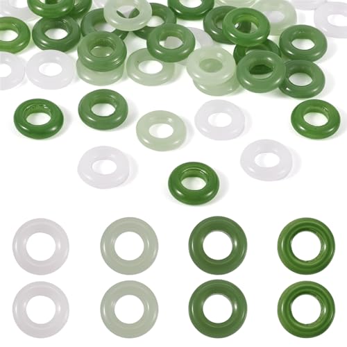 Crafans Glasring-Anhänger – Donut-Abstandshalter mit großem Loch, 15 mm, für DIY-Armbänder, Ohrringe, Basteln, Schmuckherstellung, 4 Farben, 40 Stück Crafans Glasring-Anhänger – Donut-Abstandshalter mit großem Loch, 15 mm, für DIY-Armbänder, Ohrringe, Basteln, Schmuckherstellung, 4 Farben, 40 Stück von Crafans