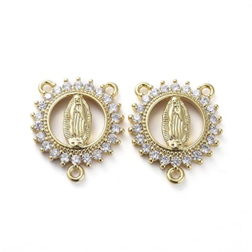 Crafans Goldene Zirkonia Kronleuchter Links Komponenten Charms Flach Rund Rosenkranz Mittelstücke, Zirkonia, Zirkonia Crafans Goldene Zirkonia Kronleuchter Links Komponenten Charms Flach Rund Rosenkranz Mittelstücke, Zirkonia, Zirkonia von Crafans
