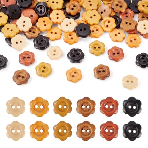 Crafans Holzknöpfe mit 2 Löchern, 12 mm, dekorative Knöpfe in 6 Farben, für Bastelbedarf, Stricken, Kunst, handgefertigte Ornamente, 120 Stück Crafans Holzknöpfe mit 2 Löchern, 12 mm, dekorative Knöpfe in 6 Farben, für Bastelbedarf, Stricken, Kunst, handgefertigte Ornamente, 120 Stück von Crafans