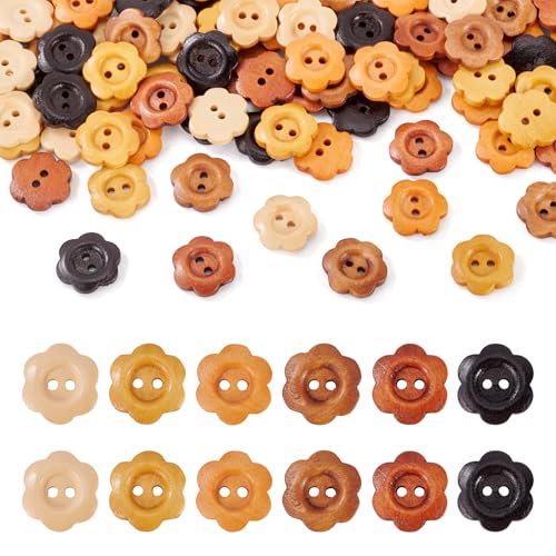 Crafans Holzknöpfe mit 2 Löchern, 15 mm, dekorative Knöpfe in 6 Farben, für Bastelbedarf, Stricken, Kunst, handgefertigte Ornamente, 120 Stück Crafans Holzknöpfe mit 2 Löchern, 15 mm, dekorative Knöpfe in 6 Farben, für Bastelbedarf, Stricken, Kunst, handgefertigte Ornamente, 120 Stück von Crafans