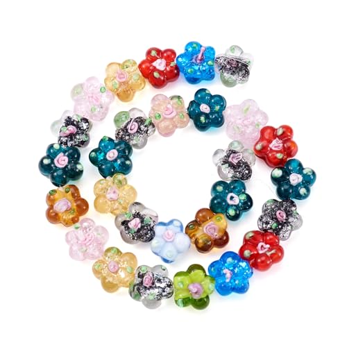Crafans 28 bunte Glasperlen für DIY-Schmuckherstellung von Crafans