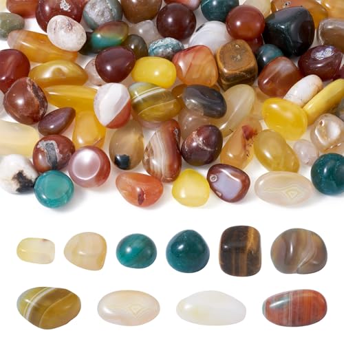 Crafans Natürliche Achat-Perlen, unregelmäßig, kein Loch, Aquarium-Dekoration, gefärbte und beheizte Steinperlen, 16–20 mm, bunte, lose Perle für Schmuckherstellung, Vasendekoration, 500 g Crafans Natürliche Achat-Perlen, unregelmäßig, kein Loch, Aquarium-Dekoration, gefärbte und beheizte Steinperlen, 16–20 mm, bunte, lose Perle für Schmuckherstellung, Vasendekoration, 500 g von Crafans