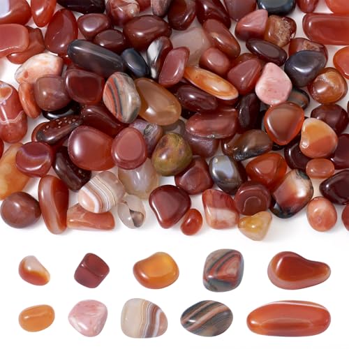 Crafans Natürliche Achat-Perlen, unregelmäßig, kein Loch, Vasenfüller, Perlen, gefärbte und beheizte Steinperlen, 16–20 mm, lose Perle für Schmuckherstellung, Vase, Aquarium-Dekoration, Zinnoberrot Crafans Natürliche Achat-Perlen, unregelmäßig, kein Loch, Vasenfüller, Perlen, gefärbte und beheizte Steinperlen, 16–20 mm, lose Perle für Schmuckherstellung, Vase, Aquarium-Dekoration, Zinnoberrot von Crafans