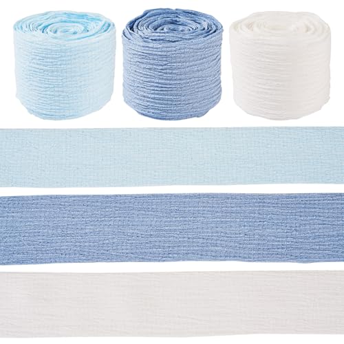 Crafans Plissiertes Band, 40 mm breit, Polycotton-Bänder, blau, einfarbig, Faltenbänder, weiße Plissee-Bänder für Geschenkverpackungen, Partys, Dekoration, Nähprojekte, 9 Meter Crafans Plissiertes Band, 40 mm breit, Polycotton-Bänder, blau, einfarbig, Faltenbänder, weiße Plissee-Bänder für Geschenkverpackungen, Partys, Dekoration, Nähprojekte, 9 Meter von Crafans