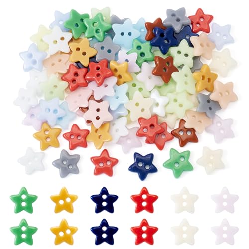 Crafans Porzellan-Knöpfe, Sternform, 2 Löcher, bunte Nähknöpfe, Keramik, Bastelknöpfe, Großpackung für DIY-Schmuckherstellung und Nähen, Basteln, Kleidung, Dekoration, 80 Stück Crafans Porzellan-Knöpfe, Sternform, 2 Löcher, bunte Nähknöpfe, Keramik, Bastelknöpfe, Großpackung für DIY-Schmuckherstellung und Nähen, Basteln, Kleidung, Dekoration, 80 Stück von Crafans