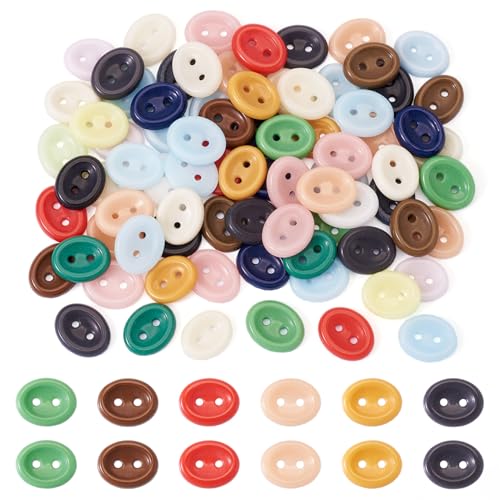 Crafans Porzellan-Knöpfe, ovale Form, 2 Löcher, bunte Nähknöpfe, Keramik, Bastelknöpfe, Großpackung für DIY-Schmuckherstellung und Nähen, Handwerk, Kleidung, Dekoration, 80 Stück Crafans Porzellan-Knöpfe, ovale Form, 2 Löcher, bunte Nähknöpfe, Keramik, Bastelknöpfe, Großpackung für DIY-Schmuckherstellung und Nähen, Handwerk, Kleidung, Dekoration, 80 Stück von Crafans