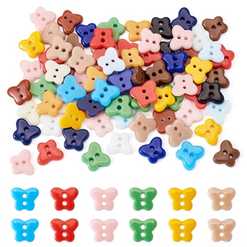 Crafans Porzellan-Knöpfe mit 2 Löchern, bunte Insekten, Nähknöpfe, Keramik, Bastelknöpfe, Großpackung für DIY-Schmuckherstellung und Nähen, Basteln, Kleidung, Dekoration, 80 Stück von Crafans