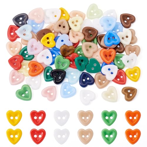 Crafans Porzellanknöpfe in Herzform, 2 Löcher, bunte Nähknöpfe, Keramik, Bastelknöpfe, Großpackung für DIY-Schmuckherstellung und Nähen, Basteln, Kleidung, Dekoration, 80 Stück Crafans Porzellanknöpfe in Herzform, 2 Löcher, bunte Nähknöpfe, Keramik, Bastelknöpfe, Großpackung für DIY-Schmuckherstellung und Nähen, Basteln, Kleidung, Dekoration, 80 Stück von Crafans