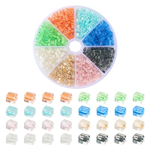 Crafans Quadratische Glasperlen, 120 g, 8 Farben, transparent, glänzend, quadratisches Loch, lose Abstandshalter, 4 mm, quadratische Glasperlen für DIY-Armbänder, Halsketten, Schmuckherstellung Crafans Quadratische Glasperlen, 120 g, 8 Farben, transparent, glänzend, quadratisches Loch, lose Abstandshalter, 4 mm, quadratische Glasperlen für DIY-Armbänder, Halsketten, Schmuckherstellung von Crafans