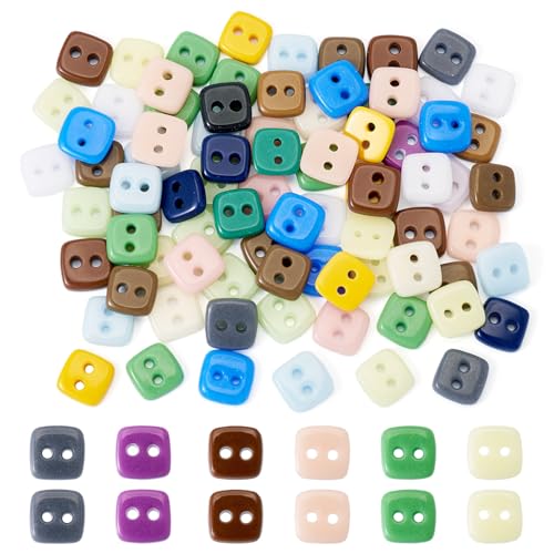 Crafans Quadratische Porzellan-Knöpfe, 2 Löcher, bunte Nähknöpfe, Keramik, Bastelknöpfe, Großpackung für DIY-Schmuckherstellung und Nähen, Basteln, Kleidung, Dekoration, 80 Stück Crafans Quadratische Porzellan-Knöpfe, 2 Löcher, bunte Nähknöpfe, Keramik, Bastelknöpfe, Großpackung für DIY-Schmuckherstellung und Nähen, Basteln, Kleidung, Dekoration, 80 Stück von Crafans