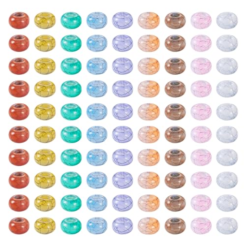 Crafans Rondell europäische Perlen, 14 mm, transparent, knisterndes großes Loch, Acrylperlen, Rondelle, lose Abstandshalter, Perlen für DIY-Armbänder, Halsketten, Schmuckherstellung, 100 Stück Crafans Rondell europäische Perlen, 14 mm, transparent, knisterndes großes Loch, Acrylperlen, Rondelle, lose Abstandshalter, Perlen für DIY-Armbänder, Halsketten, Schmuckherstellung, 100 Stück von Crafans