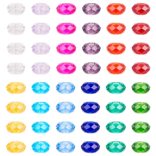 Crafans Rondelle Glasperlen, europäische Perlen, facettiert, großes Loch, europäische Abstandshalter, Großpackung für DIY-Halsketten, Armbänder, Schmuckherstellung, 96 Stück Crafans Rondelle Glasperlen, europäische Perlen, facettiert, großes Loch, europäische Abstandshalter, Großpackung für DIY-Halsketten, Armbänder, Schmuckherstellung, 96 Stück von Crafans