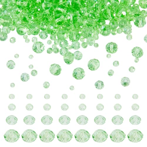Crafans Rondelle Glasperlen, facettierte, blassgrüne Glasperlen, 3 mm/4 mm/6 mm/8 mm, große Kristallperlen, Großpackung für DIY-Armbänder, Halsketten, Schmuckherstellung, 4 Stränge Crafans Rondelle Glasperlen, facettierte, blassgrüne Glasperlen, 3 mm/4 mm/6 mm/8 mm, große Kristallperlen, Großpackung für DIY-Armbänder, Halsketten, Schmuckherstellung, 4 Stränge von Crafans