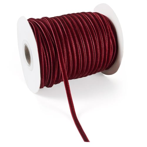 Crafans Samtband, einseitig, 46 m, 3 mm, Dunkelrot, Vintage-Samtbänder, Schleifenherstellung, Bänder für Bastelarbeiten, Geschenkverpackungen, Schleife, Choker, Haargummi, Dunkelrot Crafans Samtband, einseitig, 46 m, 3 mm, Dunkelrot, Vintage-Samtbänder, Schleifenherstellung, Bänder für Bastelarbeiten, Geschenkverpackungen, Schleife, Choker, Haargummi, Dunkelrot von Crafans