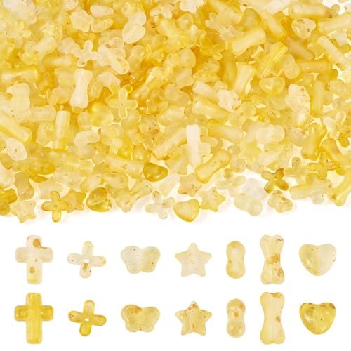 Crafans Schmuckherstellung, 140 g, verschiedene Perlen, Schmetterlings- und Kreuz-Acryl-Abstandshalter, Sterne, Blume und Herz, Bastelperlen, Großpackung für DIY-Armbänder, Halsketten von Crafans
