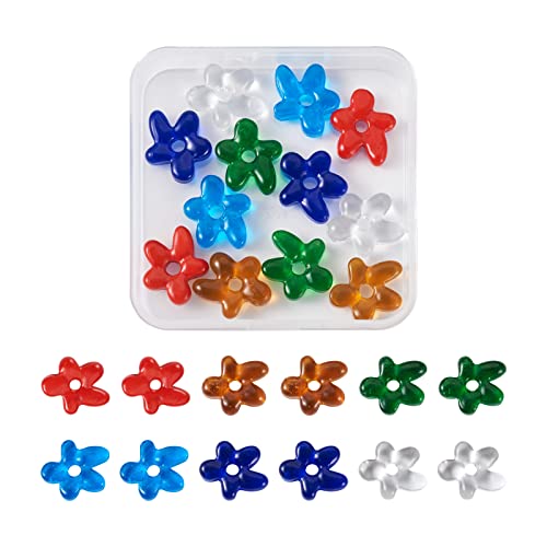 Crafans Seestern-Glasperlen, Meeresmotiv, große Löcher, 6 Farben, blickdicht/transparent, Seestern-Abstandshalter für DIY-Armbänder, Halsketten, Basteln, Schmuckherstellung Crafans Seestern-Glasperlen, Meeresmotiv, große Löcher, 6 Farben, blickdicht/transparent, Seestern-Abstandshalter für DIY-Armbänder, Halsketten, Basteln, Schmuckherstellung von Crafans