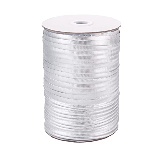 Crafans Silberfarbene Polyesterfaserbänder, 11 mm breit, Stoffzubehör, Basteln, Polyester-Besätze für Kleidungsstücke, Geschenkverpackung, Brautstrauß, Party-Dekoration, 100 m Crafans Silberfarbene Polyesterfaserbänder, 11 mm breit, Stoffzubehör, Basteln, Polyester-Besätze für Kleidungsstücke, Geschenkverpackung, Brautstrauß, Party-Dekoration, 100 m von Crafans