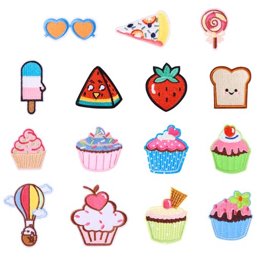 Crafans Verschiedene Dessert-Aufnäher, schöne Obst- und Heißluftballon- und Kuchen-Stickerei-Applikationen, niedliche Aufnäher zum Aufnähen für Kostüm-Accessoires Crafans Verschiedene Dessert-Aufnäher, schöne Obst- und Heißluftballon- und Kuchen-Stickerei-Applikationen, niedliche Aufnäher zum Aufnähen für Kostüm-Accessoires von Crafans
