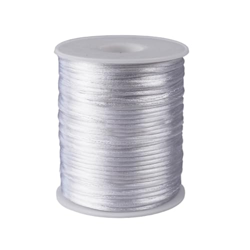 White 1.5mm x 100 yards Rattail Satin Nylon Trim Cord Chinese Knot by Craft And Party von Craft And Party
