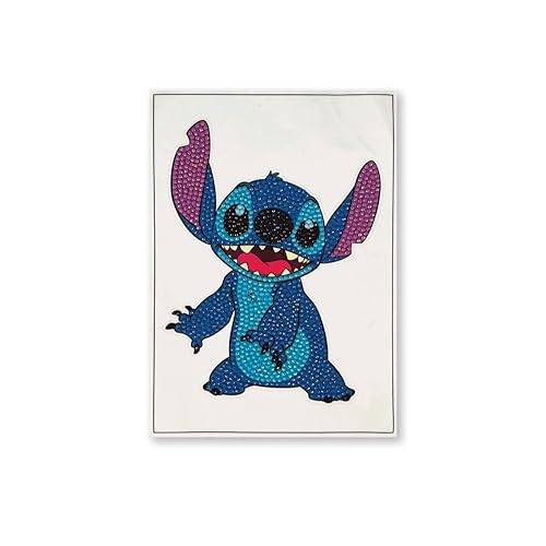 Crystal Art – XL Diamant-Aufkleber-Set – Komplettset mit glitzernden Diamanten und Zubehör – Disney Stitch von Craft Buddy