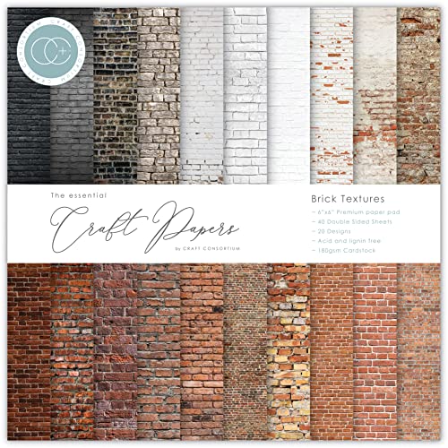 The Essential Bastelpapier, 15,2 x 15,2 cm, Ziegelstrukturen The Essential Bastelpapier, 15,2 x 15,2 cm, Ziegelstrukturen von Craft Consortium