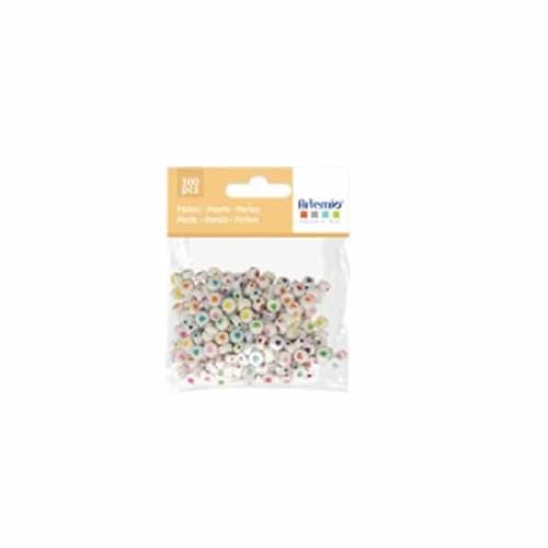 300 Perlen Dia.7 mm Weiß + Herz Farben Marke Craft Consortium von Artemio