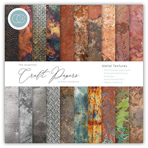 Craft Consortium CCEPAD005B Craft Con Paprpad 15,2 cm Metall TXTR, Metalltexturen, 20 Designs, Einheitsgröße Craft Consortium CCEPAD005B Craft Con Paprpad 15,2 cm Metall TXTR, Metalltexturen, 20 Designs, Einheitsgröße von Craft Consortium