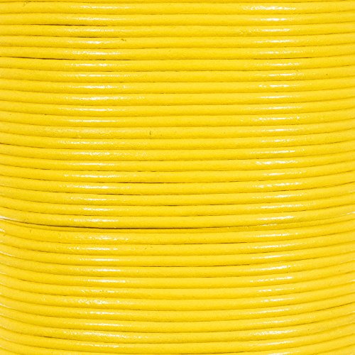 1,5 mm gelbe runde Lederschnur – 22 m – perfekt für Bastelarbeiten, Heimwerken, Schmuck und mehr von Craft County