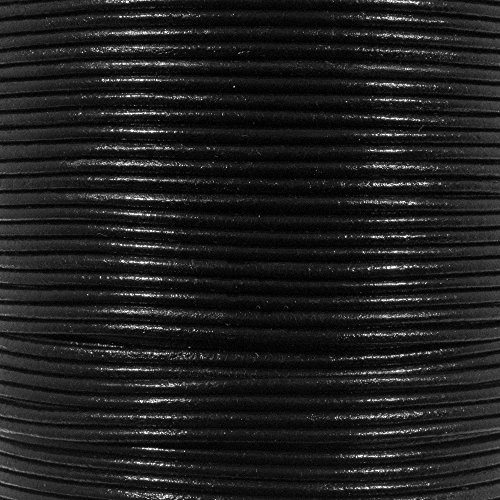 1,5 mm schwarze runde Lederschnur – 22 m – perfekt für Bastelarbeiten, Heimwerken, Schmuck und mehr von Craft County