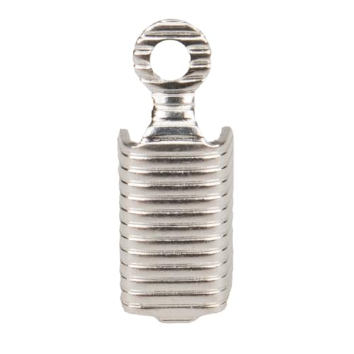 Craft County 144 Stück umklappbare Quetschschnurenden aus Metall mit Schlaufe – Verwendung mit Rattail-Satinschnur, um Armbänder, Halsketten und anderen Schmuck zu kreieren (Silber, 3,5 mm x 7,5 mm) von Craft County