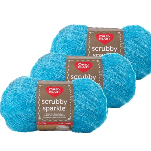 Craft County 3er-Pack Sparkle Scrubby Garn - Polyesterfasergarn zum Stricken und Häkeln - Ice Pop von Craft County