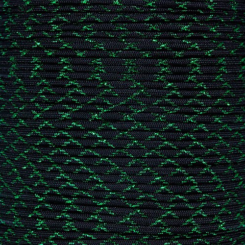 Craft County 550 Paracord mit metallischen Glitzer-Trakern, für Geschenkverpackungen, Urlaubsdekoration, und DIY Basteln (grün, 50 Stück) von Craft County