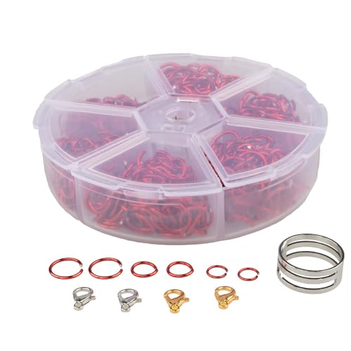 Craft County Bindering-Bastelset – 3 Ringdurchmesser in Ihrer Farbe – Lieferung in 6 Fächern, Rot von Craft County