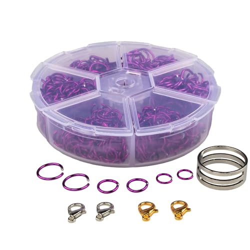 Craft County Bindering-Bastelset – 3 Ringdurchmesser in Ihrer Farbe – Lieferung in 6 Fächern, Violett von Craft County
