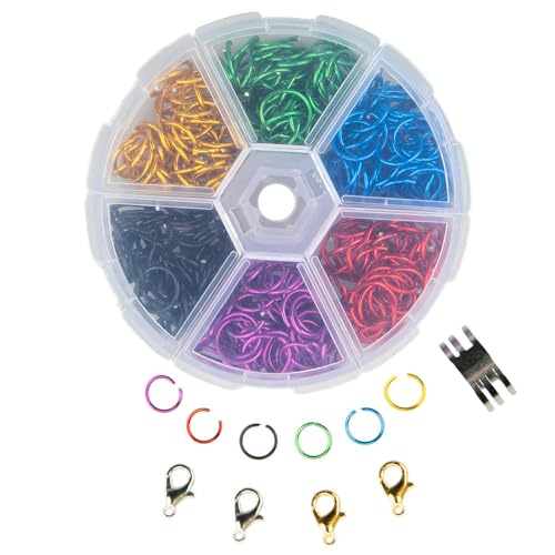 Craft County Bindering-Bastelset – 50 Ringe in jeder Farbe in 6, 8 und 10 mm Durchmesser – wird in 6 Fächern geliefert von Craft County