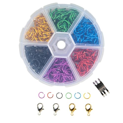 Craft County Bindering-Bastelset – 50 Ringe in jeder Farbe in 6, 8 und 10 mm Durchmesser – wird in 6 Fächern geliefert von Craft County