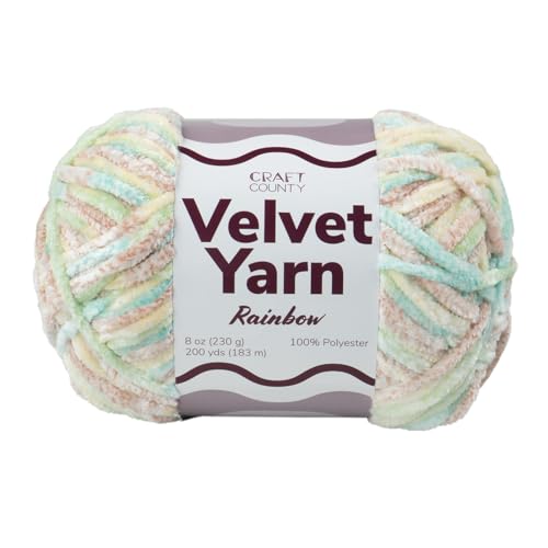 Craft County Bulky 5 Velvet Garn - Superweiches Polyestergarn für Decken, Wohnkultur und mehr! Craft County Bulky 5 Velvet Garn - Superweiches Polyestergarn für Decken, Wohnkultur und mehr! von Craft County