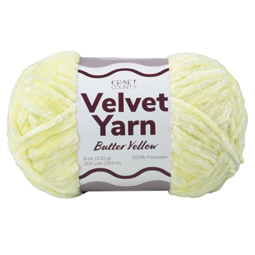 Craft County Bulky 5 Velvet Garn - Superweiches Polyestergarn für Decken, Wohnkultur und mehr! Craft County Bulky 5 Velvet Garn - Superweiches Polyestergarn für Decken, Wohnkultur und mehr! von Craft County