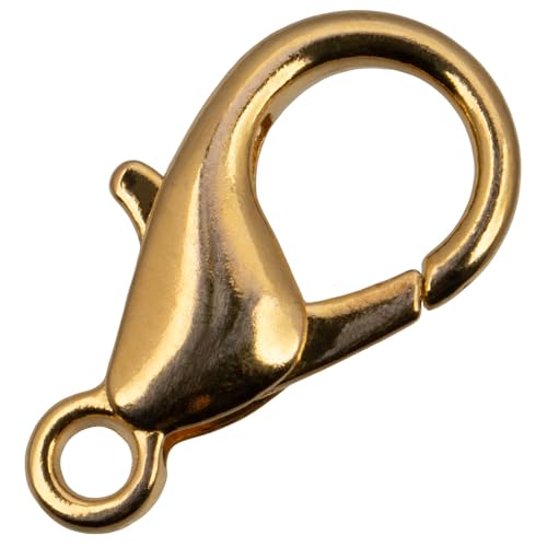 Craft County Kleine Karabinerverschlüsse aus Metall für Schmuckherstellung, Gold, 21 mm, 25 Stück von Craft County