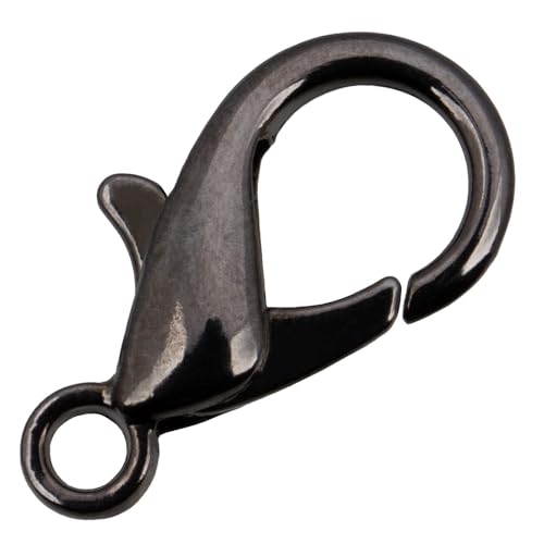 Craft County Kleine Karabinerverschlüsse aus Metall für Schmuckherstellung, Gunmetal Grey, 12 mm, 5 Stück von Craft County