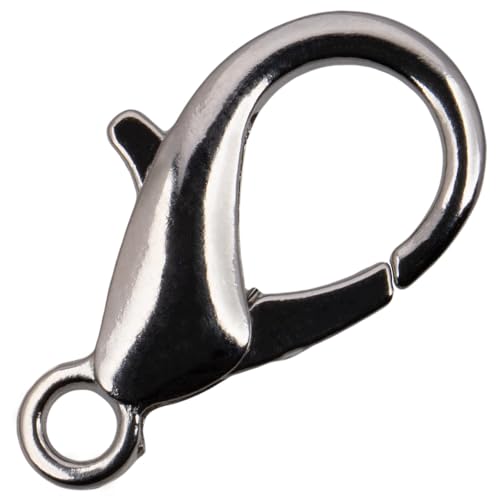 Craft County Kleine Karabinerverschlüsse aus Metall für Schmuckherstellung, Silber, 21 mm, 10 Stück von Craft County