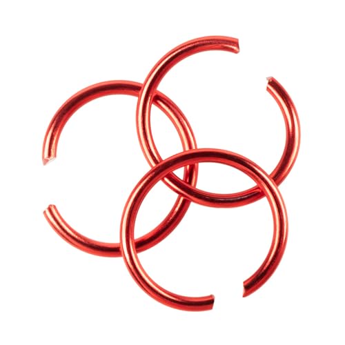 Craft County Metall-Binderinge – Verbindungsschlaufen für Ketten und Schmuck (rot, 6 mm, 300 Stück) von Craft County