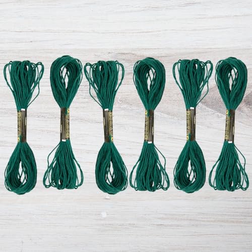 Sticktwist Pack - 6 Knäuel, je 8,7 Meter - Dark Teal Sticktwist für Handarbeiten, DIY Armbänder, Basteln, Weben von Craft County