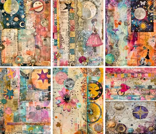 Astologisches Reispapier, 20 x 26,5 cm (6 Blatt) – 6 x Decoupage-Papier für Collage, gemischte Medien, Kartenherstellung und Basteln, Decoupage von CRAFT KREATIVELY von Craft Kreatively