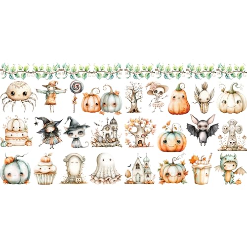 Halloween-Reispapier, 29 x 29 cm (2 Stück), 24+ Decoupage, 7,6 cm, Mini-Designs für Collage, Kartenherstellung und Basteln, Decoupage von CRAFT KREATIVELY von Craft Kreatively
