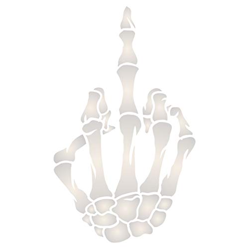 Skelett Finger Schablone 15,24 x 25,40 cm (L) - Stencil Company Original Skelett Hand Flipping The Bird Graphic Design von Craft Kreatively