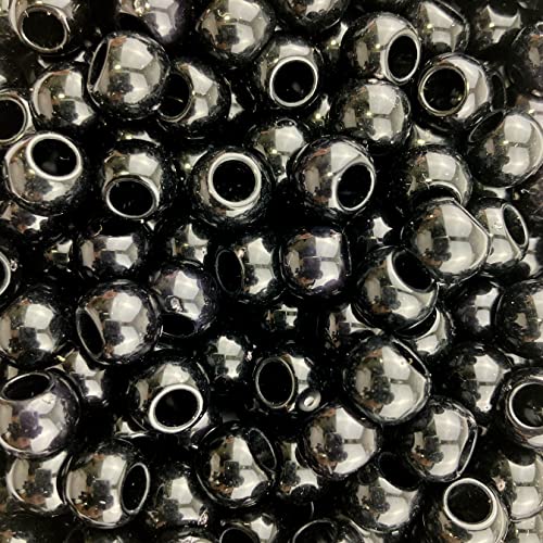 400 schwarze Acrylperlen mit großem Loch, 10 mm, mit 4,8 mm Loch, glänzend, Schwarz 400 schwarze Acrylperlen mit großem Loch, 10 mm, mit 4,8 mm Loch, glänzend, Schwarz von Craft Making Shop